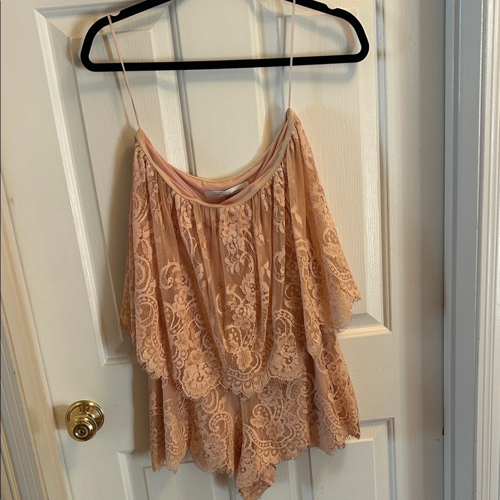 Lovers + Friends Peach Lace Dress